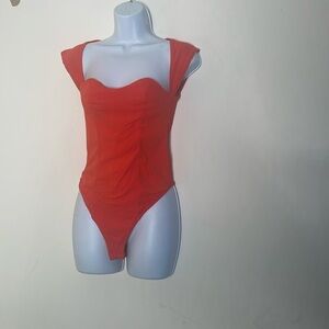 Intimately Free people orange small thong bodysuit​
